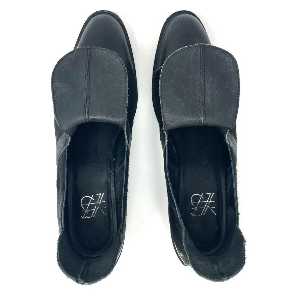 Yes Western Black Leather and Calf Hair Toe Cap Shoe/Bootie Size 8 - Picture 6 of 8